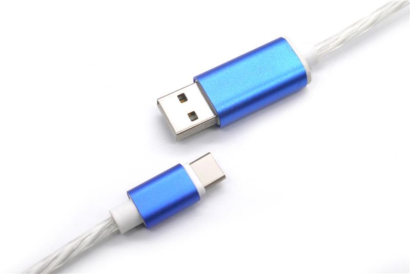 JMD Type C Cable, 360° LED Light, Touch On/Off, 1M, Blue