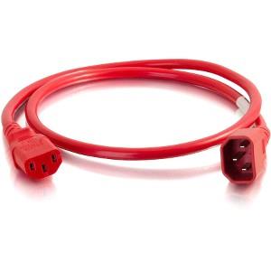 C2G 18AWG Power Cord (IEC320C14 to IEC320C13) (Red) - 6 ft. (17505)