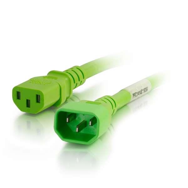 Cordon d'alimentation C2G 14AWG (IEC320C14 à IEC320C13) - Vert 8 pi