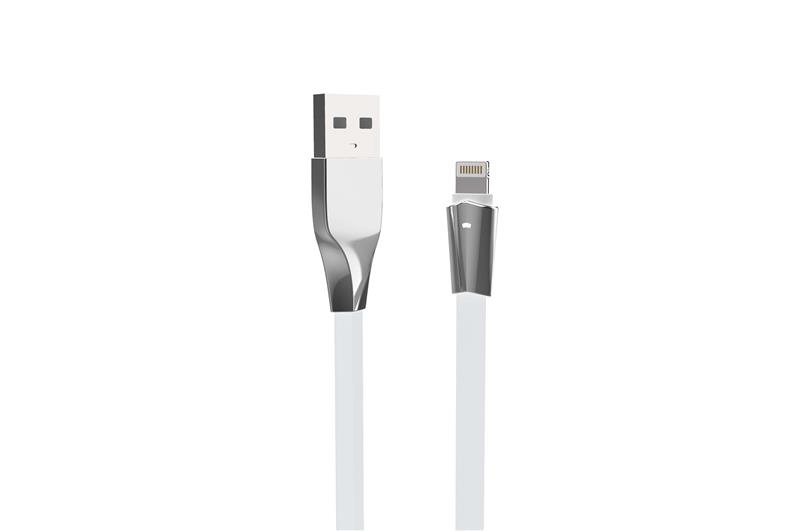 iCAN Lightning Cable, Zinc Alloy, LED Indicator, 2M, White