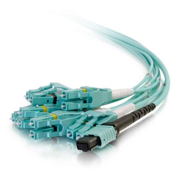 CABLES TO GO MTP® Compatible MPO to 6 Duplex Fiber Breakout Cable OM3 riser rated - 1m (31322)