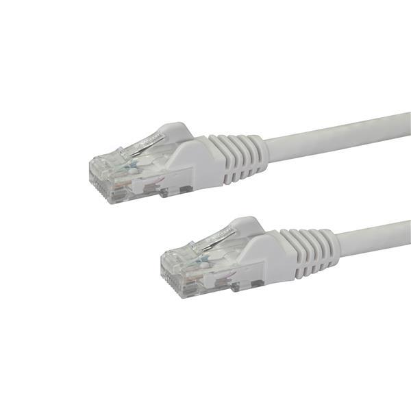 20ft White Cat6 Patch Cable with Snagless RJ45 Connectors - Long Ether