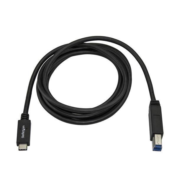 StarTech Cable USB-C male to USB-B male 6ft Thunderbolt 3 Compatible - Black (USB315CB2M)