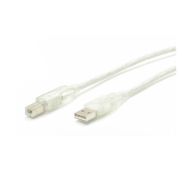 Startech Transparent USB 2.0 Cable - A to B 10ft (USBFAB10T)