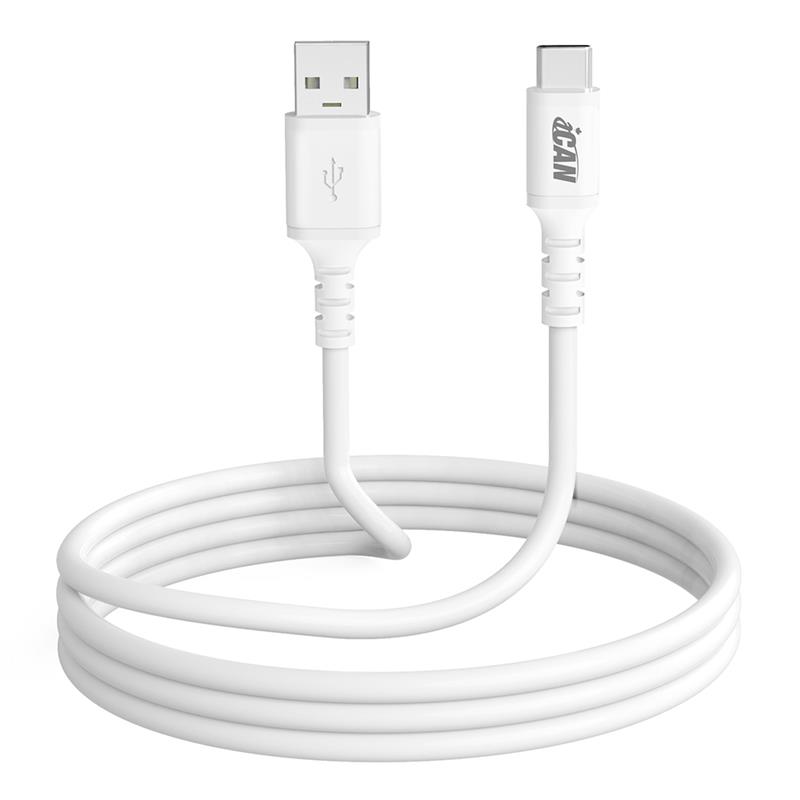 iCAN USB-C to USB A 2.0 Charger Cable – 1m –  White(Open Box)