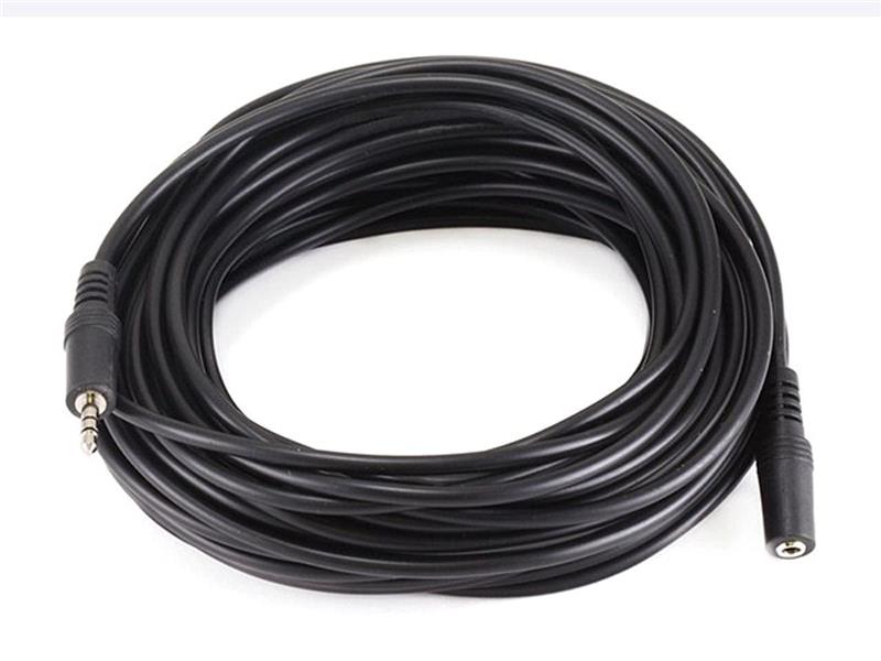 MONOPRICE 50ft 3.5mm Stereo Plug/Jack M/F Cable - Black