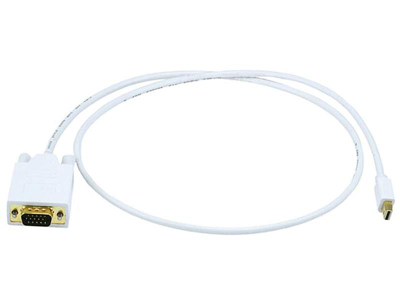 Monoprice 3ft 32AWG Mini DisplayPort to VGA Cable, White(Open Box)