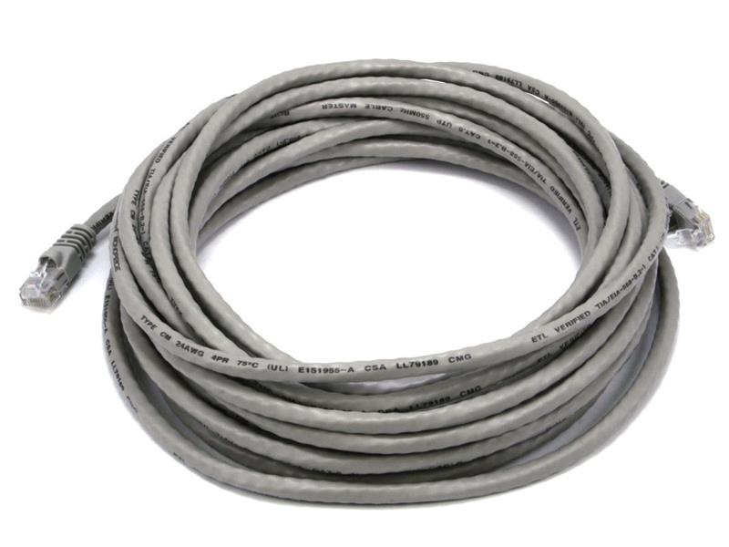 Monoprice Cat6 Ethernet Patch Cable - Snagless RJ45, Stranded, 550Mhz, UTP, Pure Bare Copper Wire, 24AWG, 25ft, Grey