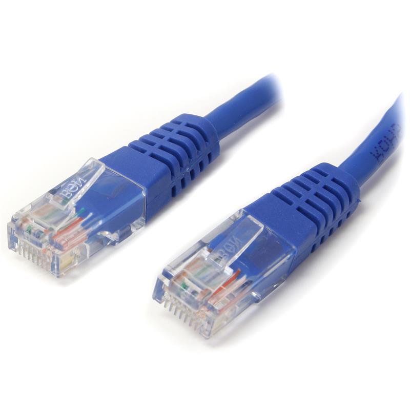 StarTech 50ft Category 5e Molded UTP RJ-45 Patch Cable Blue (M45PATCH50BL)