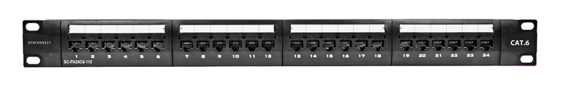 SYNCONNECT Cat6 24 Port Patch Panel 110 Style (SC-PA24C6-110)