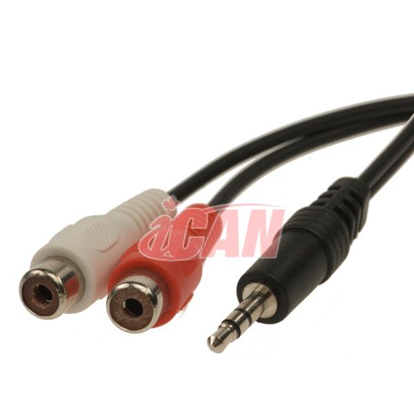 iCAN 3.5mm PC Stereo Male - 2 RCA Red/White Female Adapter