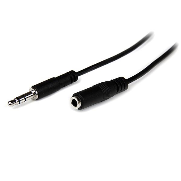 StarTech 2m Slim 3.5mm Stereo Extension Audio Cable Black (MU2MMFS)