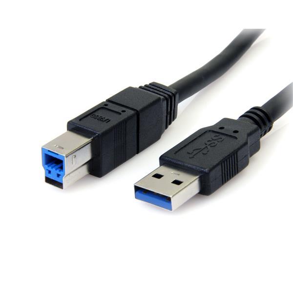 StarTech 6 ft Black SuperSpeed USB 3.0 Cable A to B |M/M ,Type A Male USB, Type B Male USB |6ft, Black(USB3SAB6BK)