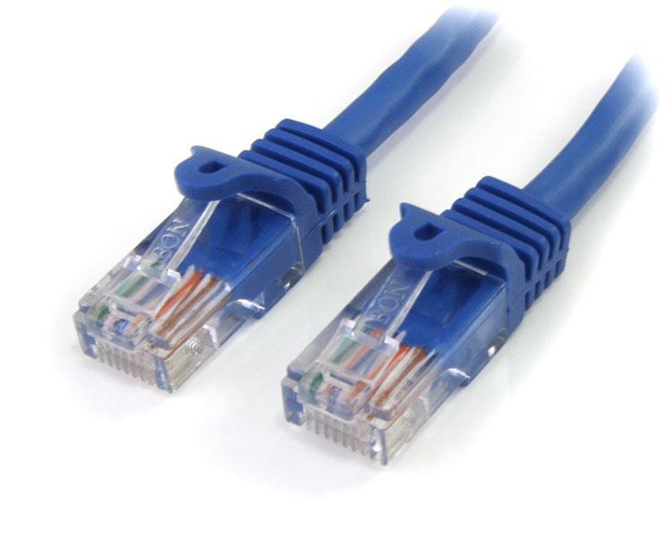 STARTECH 1 ft Snagless Cat5e UTP Patch Cable - Blue