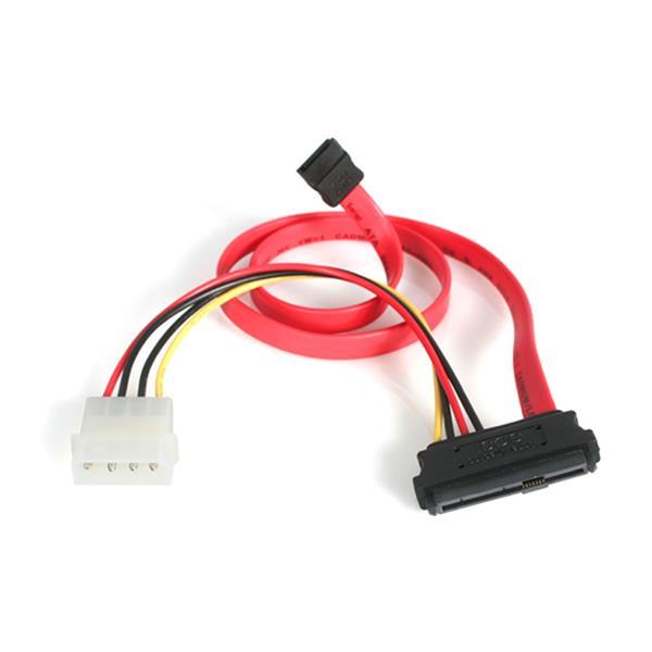 StarTech 18in SAS 29 Pin to SATA Cable with LP4 Power - Serial ATA Male (SAS729PW18)