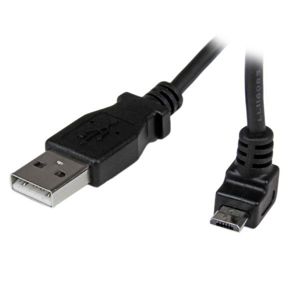 StarTech1m Micro USB Cable - A to Up Angle Micro B - 3.3 ft.(USBAUB1MU)