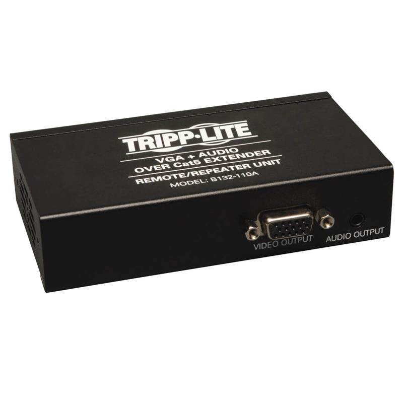 Tripp Lite B132-110A Remote/Repeater Unit - 1 Output Device - 2000 ft (609600 mm) Range - 2 x Network (RJ-45) - 1 x VGA Out - 1