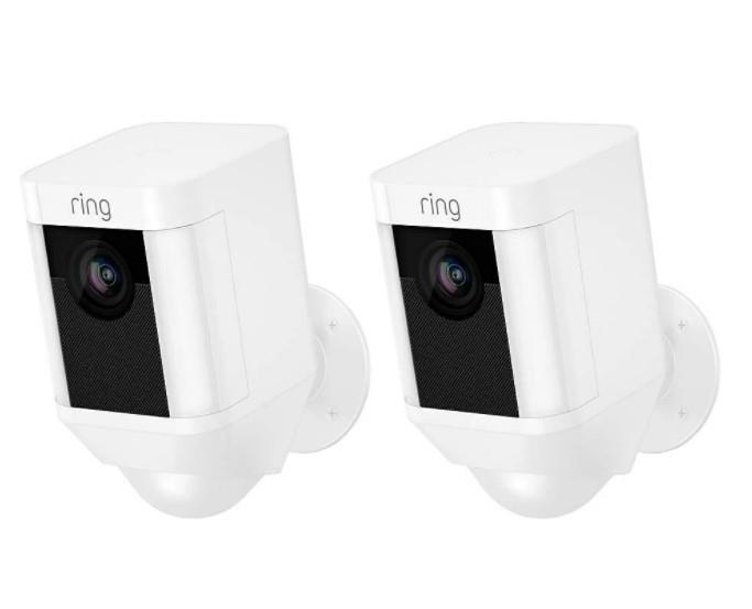 Ring Spotlight Camera Battery Operated White 2 Pack