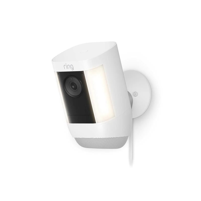 Ring Spotlight Cam Pro, Plug-in 3D Motion Detection, Two-Way Talk with Audio+, and Dual-Band Wifi (2022 release) - White