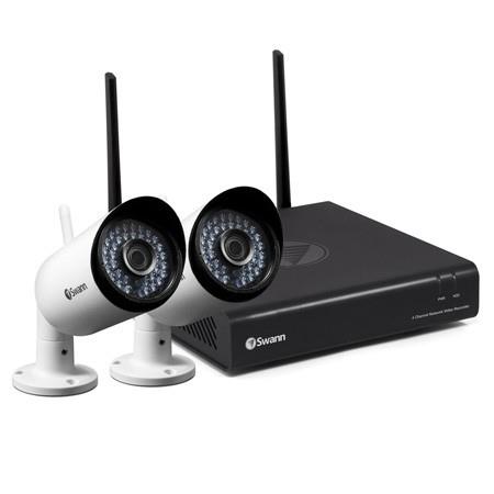 Swann 4 Channel 1080p 1TB Wifi NVR Security System with 2x 1080p Indoor / Outdoor IP Bullet Cameras (SWNVK-485KH2) | 1TB HDD | 