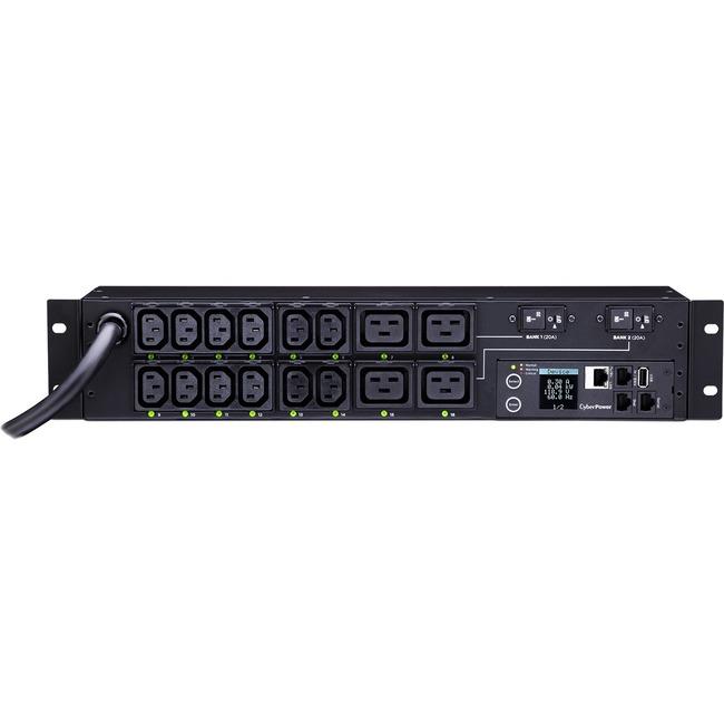 CyberPower PDU41008 16 Outlet 2U Rackmount Server-PDU - Switched -  Input L6-30P 30A -  Outputs 12x C13, 4x C19 230V AC (PDU410