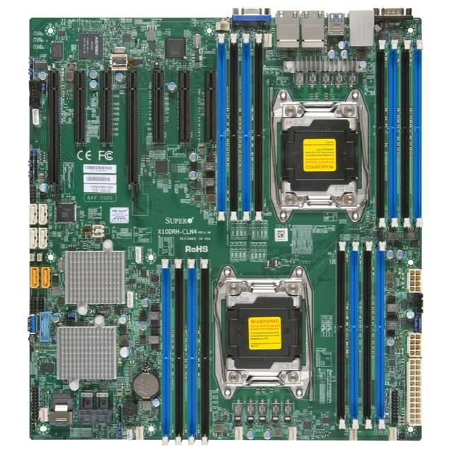 Supermicro X10DRH-ILN4 Dual-CPU E-ATX Server Board with 4-Port GbE (X10DRH-ILN4-O) | Intel C612 chipset - Supports Dual Sockets