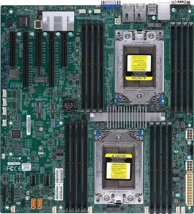Supermicro H11DSI-NT Dual Socket SP3 AMD EPYC 7002/7001 Server Board - 2x Intel X550 10GbE - E-ATX Retail Pack (MBD-H11DSI-NT-O