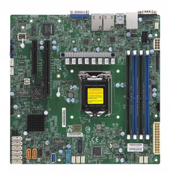 Supermicro X11SCH LGA1151 Server Board - micro-ATX, Box Pack (X11SCH-F-O) - for Intel Xeon E-2100 E-2200 CPU