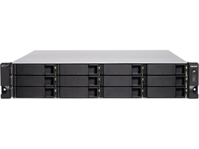 QNAP TS-H1277XU-RP QTS HERO 12-Bay 2U Rackmount Server-NAS - 32GB 2x 10GbE SFP+, 2x 10GbE RJ45, 2x GbE Redundant PSU ZFS-based 