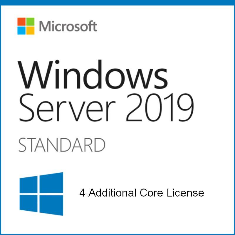 Supermicro Microsoft Windows Server 2019 Standard - 4 Additional Core License Only, No Key (SFT-MS-WS19STD4A)