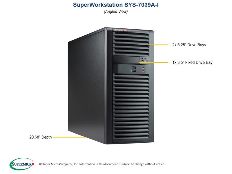 SuperMicro Dual-CPU Intel Xeon Bronze 3204 6-Core 1.9GHz 256GB 2x 960GB SSD Tower Server (7039A-IOTO33)