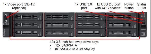 Lenovo ThinkSystem SR590 Intel XeonSilver 4116 32GB Tower Server - 12x LFF Hot-Swap Bays (7X99A038NA) - 1x Intel Xeon Silver 41