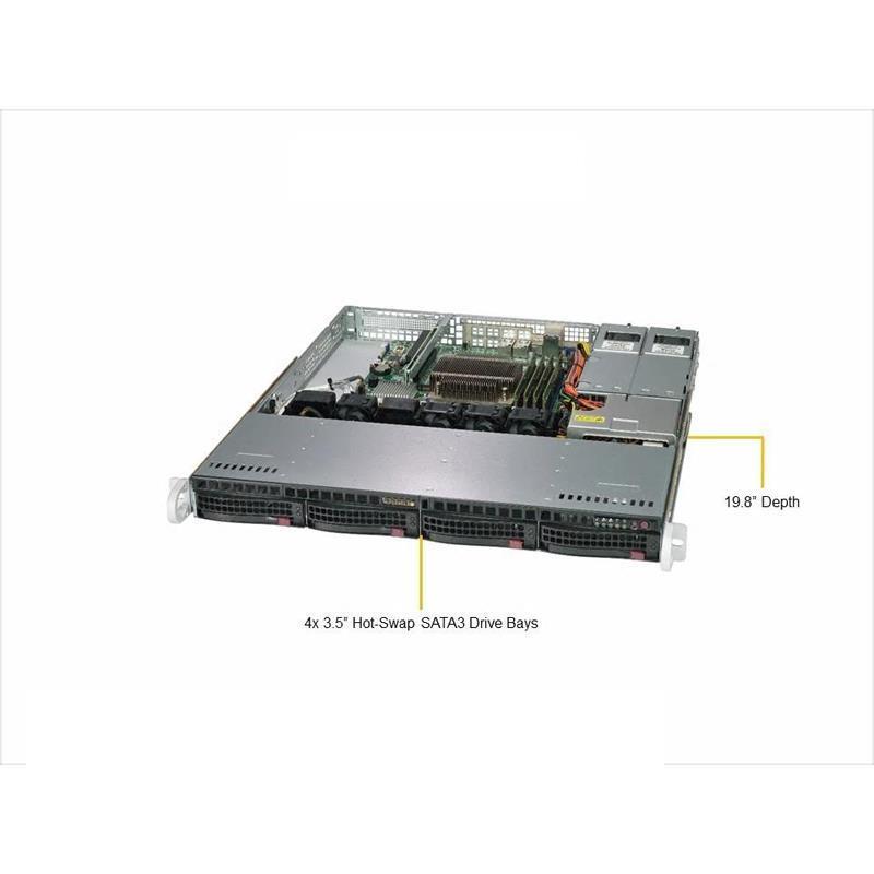 Supermicro Intel Xeon E-2234 3.6GHz 32GB 2x 2TB 1U Rack Server - Windows Server 2019 Standard & 15 User CAL (5019C-MROTO91)