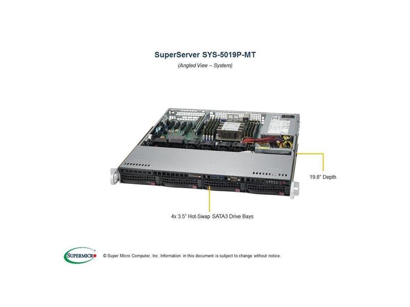 Supermicro Intel Xeon 4216 16-Core 2.1GHz 128GB 1U Rack Server - 4x 3.84TB SSD (5019P-MTOTO42)