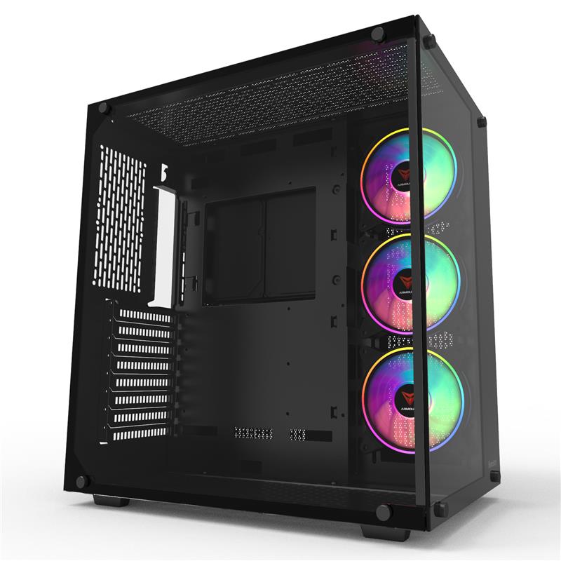 ARMOURY C701 Mid Tower Chassis with 4mm Tempered Glass | Pre-Installed 3x ARGB 120mm Fans & Controller(Open Box)