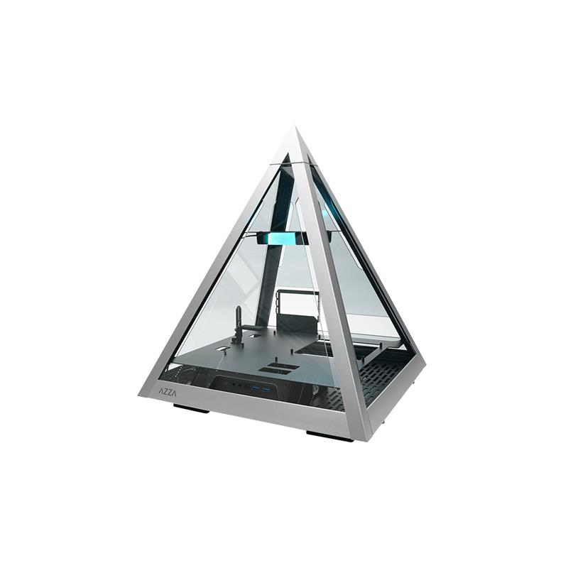 AZZA PYRAMID L 804LF ATX Gaming Computer Case Max Video Card Length Up to 330 mm, 4* Sides Tempered Glass Windows,2mm SPCC+ 2.5