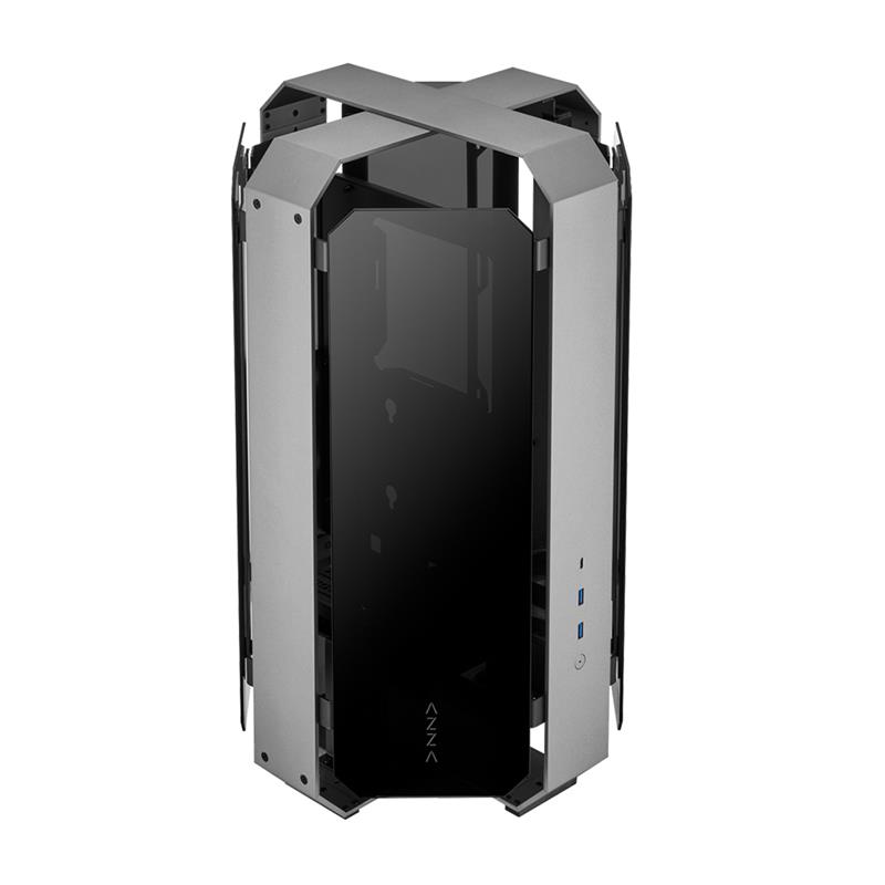 oîtier ATX AZZA Opus 809 - Double Orientation - Aluminium Fraisé CNC - Verre Trempé à 4 Côtés avec Vue à 360 Degrés - Câble ...