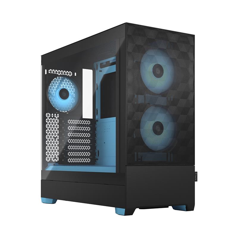 FRACTAL DESIGN Pop Air RGB Black Cyan Core TG ATX High-Airflow Clear Tempered Glass Window Mid Tower Computer Case