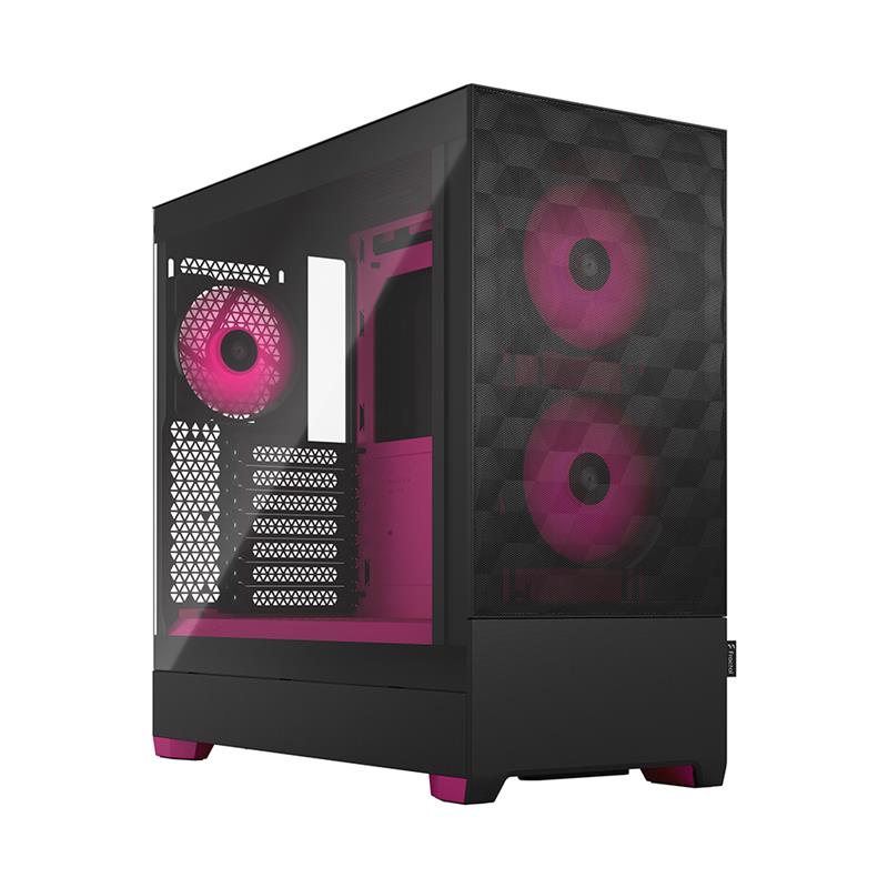 FRACTAL DESIGN Pop Air RGB Black Magenta Core TG ATX High-Airflow Clear Tempered Glass Window Mid Tower Computer Case