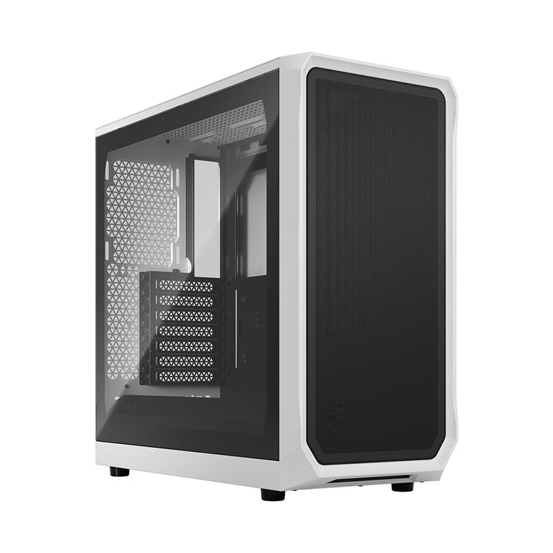 FRACTAL DESIGN Focus 2 White ATX mATX Mini ITX Clear Tinted Tempered Glass Mid Tower Computer Case