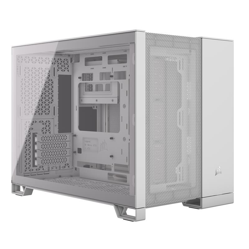 CORSAIR 2500D Airflow Micro ATX Dual Chamber PC Case, White