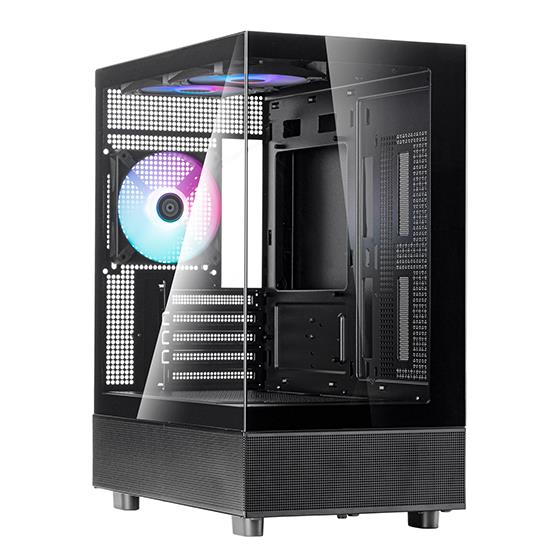SilverStone Lucid 04 Panoramic Micro ATX Tower Black