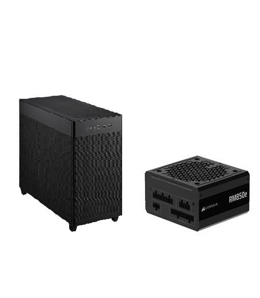 ASUS Prime AP201 MicroATX Mesh Small Tower Case - Black + CORSAIR RM850e PSU