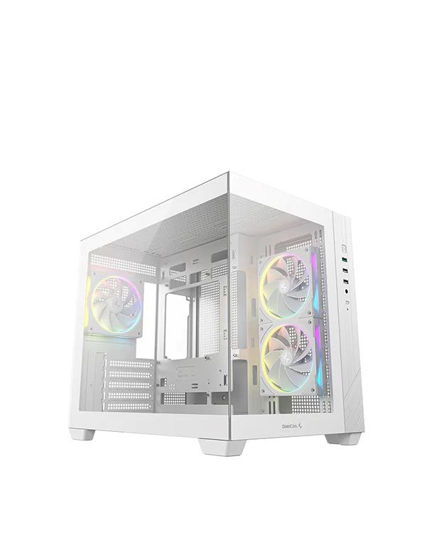 DeepCool CG330 3F WH Micro-ATX Panoramic Case, White