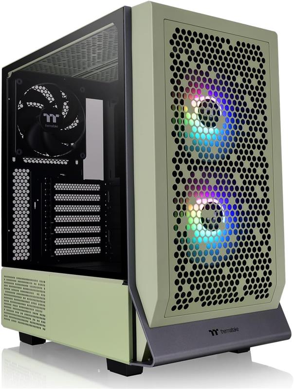 THERMALTAKE Ceres 300 TG ARGB Mid Tower Computer Case, Matcha Green