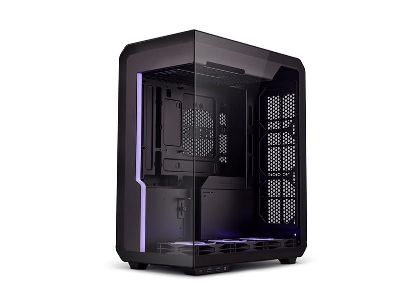 SSUPD Xhuttle Boîtier de jeu ATX Mid Tower noir, double chambre, verr