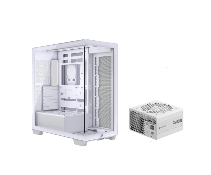 CORSAIR 3500X Case, White + RM850e White PSU