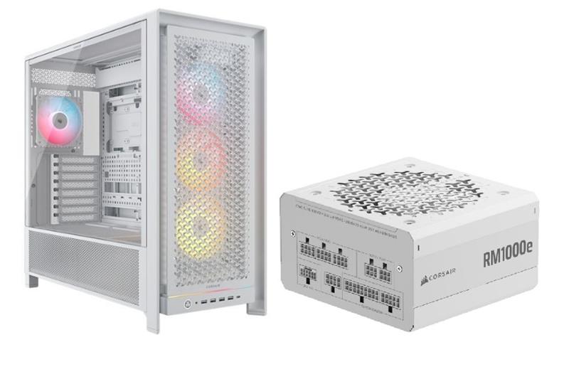 CORSAIR FRAME 5000D RS ARGB PC Case + RM1000e PSU, White