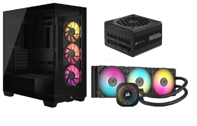 CORSAIR iCUE LINK 3500X RGB PC Case + TITAN 360 RX RGB AIO + RM1000e PSU