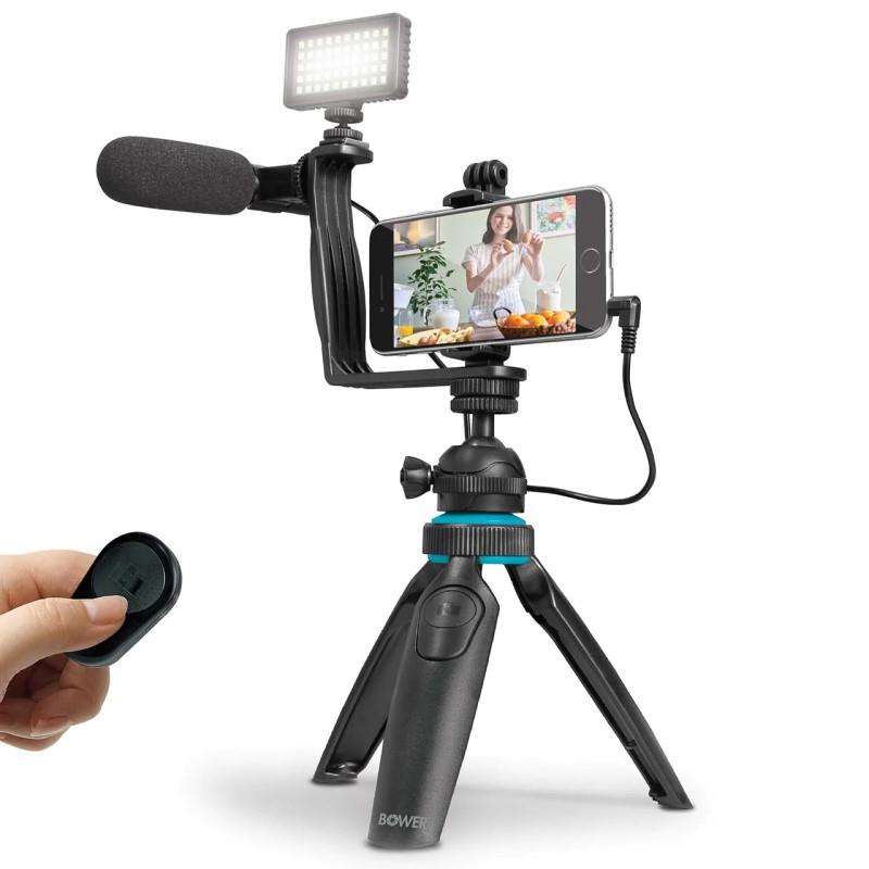 Bower Deluxe Photo Vlogger Kit w/ LED, Mic & Remote(Open Box)